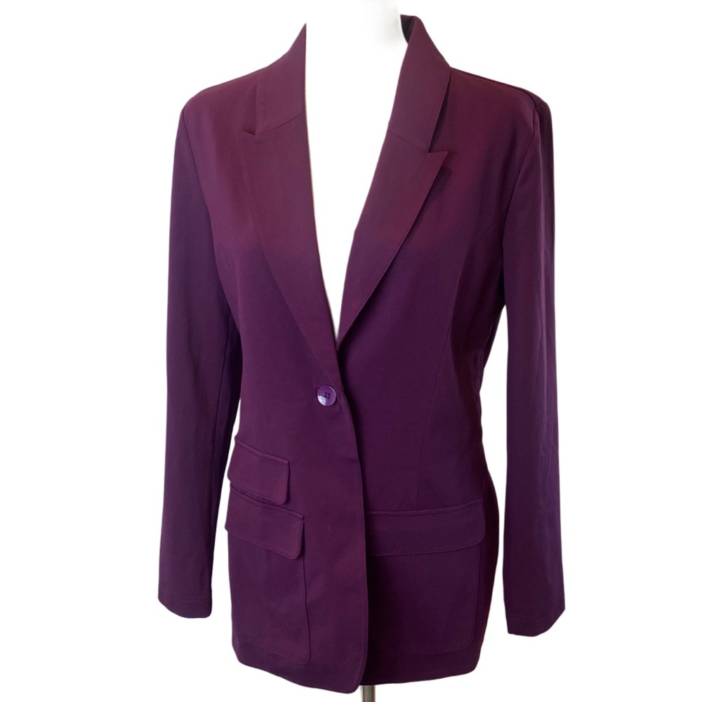 NWT Women’s CAPSULE 121 THE HAILEY BLAZER Plum Size Large - Picture 3 of 8